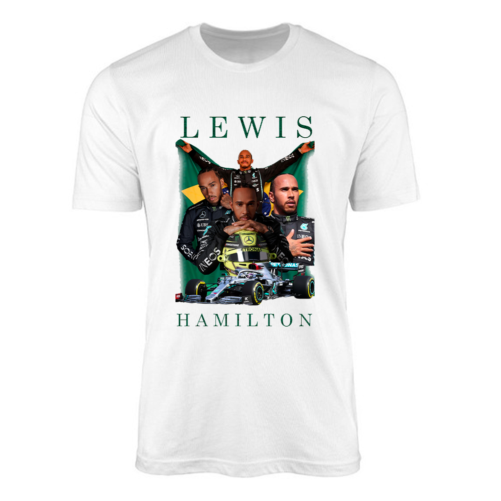 Camiseta Lewis Hamilton 44 GP Brasil Interlagos 2021 Edição Especial - Branca