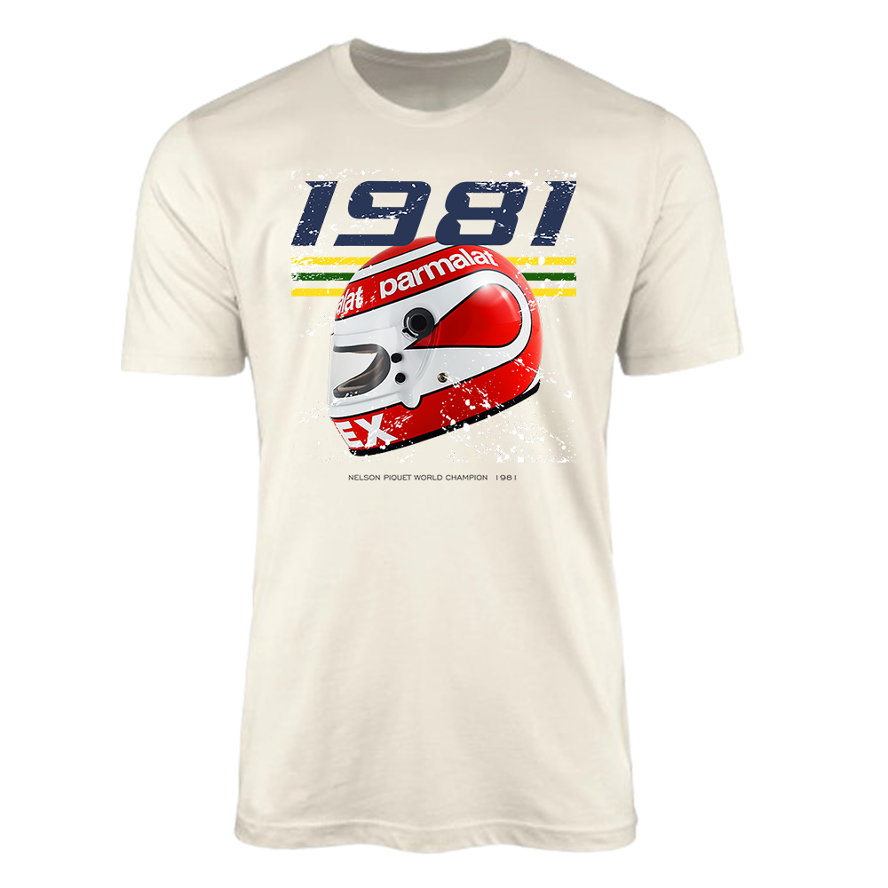 Camiseta Nelson Piquet Campeão Mundial 1981 Brabham Ford Parmalat