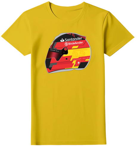 Camiseta Ilustração Capacete Carlos Sainz Feminina