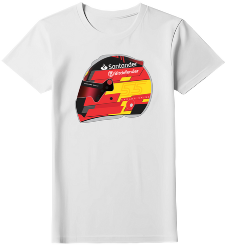 Camiseta Ilustração Capacete Carlos Sainz Feminina