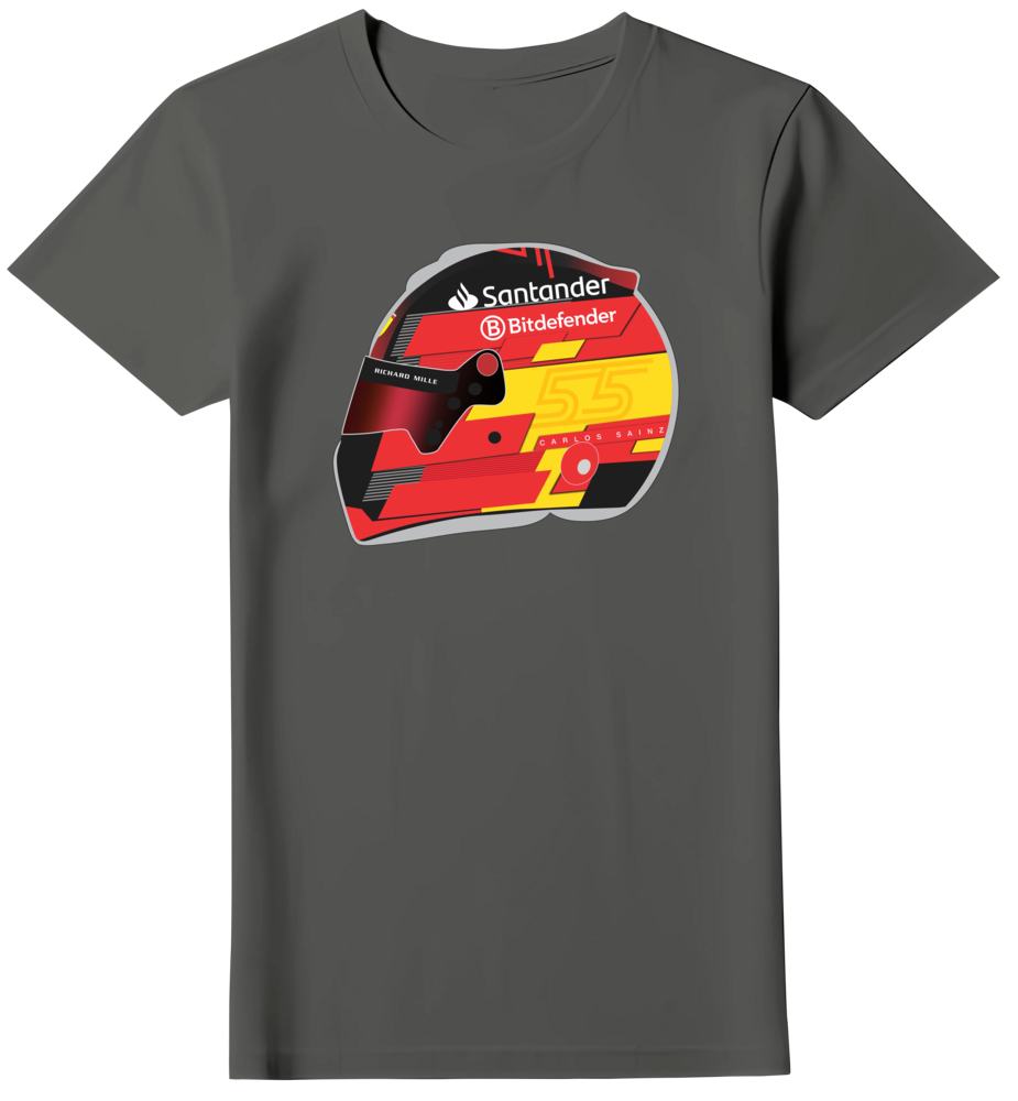 Camiseta Ilustração Capacete Carlos Sainz Feminina