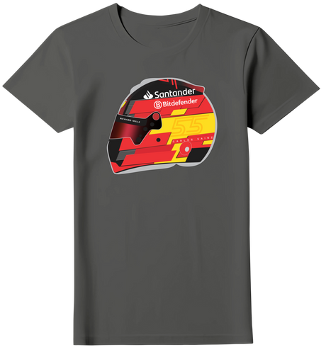 Camiseta Ilustração Capacete Carlos Sainz Feminina