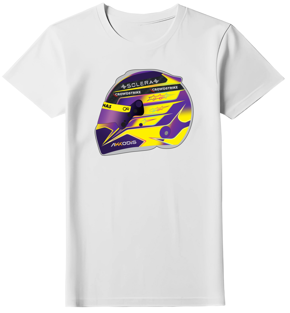 Camiseta Ilustração Capacete Lewis Hamilton Feminina