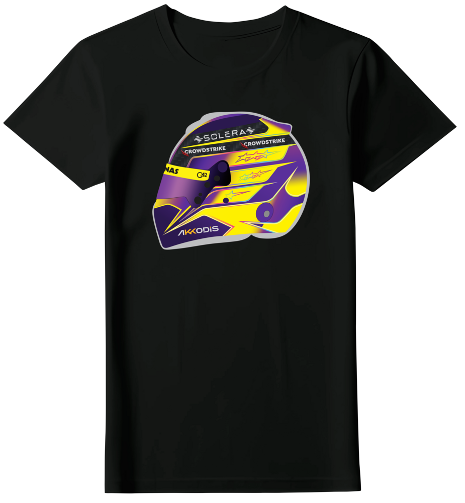 Camiseta Ilustração Capacete Lewis Hamilton Feminina