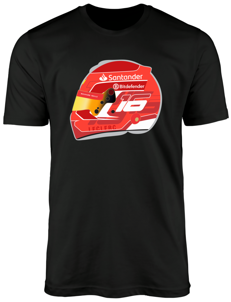 Camiseta Ilustração Capacete Charles Leclerc