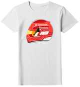 Camiseta Ilustração Capacete Charles Leclerc Feminina