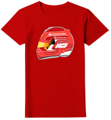 Camiseta Ilustração Capacete Charles Leclerc Feminina