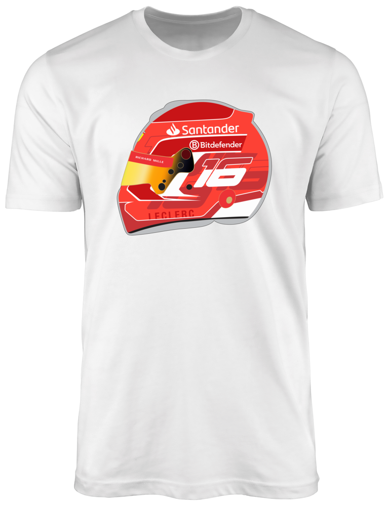 Camiseta Ilustração Capacete Charles Leclerc