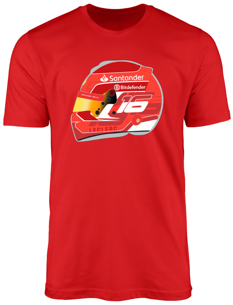 Camiseta Ilustração Capacete Charles Leclerc