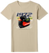 Camiseta Emerson Fittipaldi Campeão Mundial 1972 Lotus JPS F1 Team Feminina