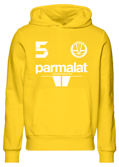 Moletom com capuz Nelson Piquet 5 Bicampeão mundial 1983 Brabham BMW BT49 Parmalat