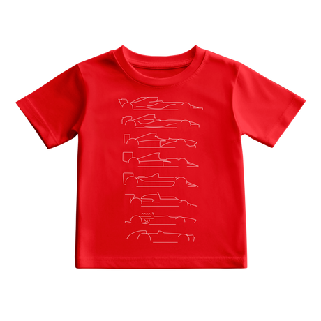 Camiseta Camiseta Evolução dos Carros Fórmula 1 KIDS