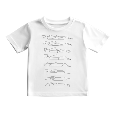 Camiseta Camiseta Evolução dos Carros Fórmula 1 KIDS