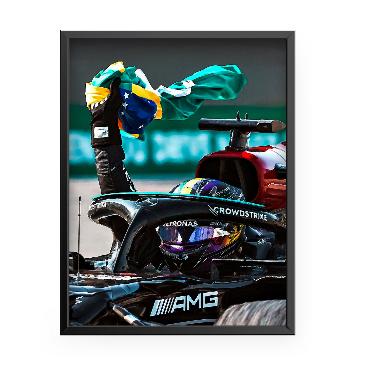 Quadro Decorativo Lewis Hamilton Interlagos 2021 GP Brasil