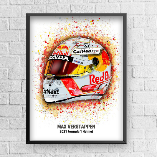 Quadro Decorativo Capacete Max Verstappen F1 World Champion 2021