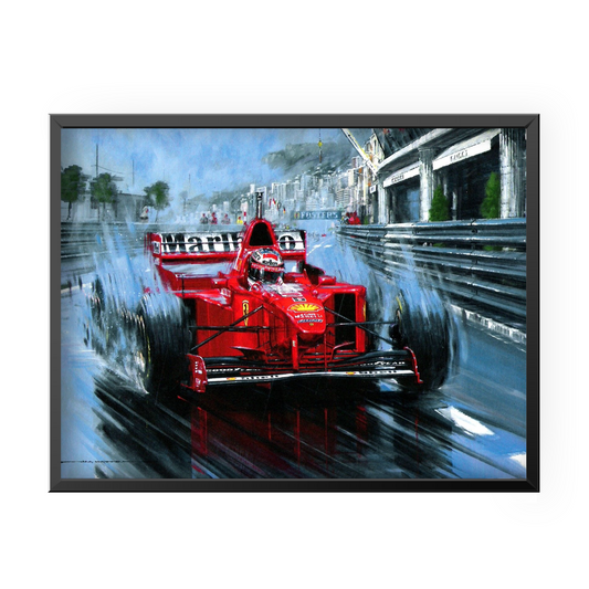 Quadro Decorativo Michael Schumacher Scuderia Ferrari Monaco Grand Prix