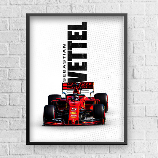 Quadro Decorativo Sebastian Vettel Scuderia Ferrari F1 2019
