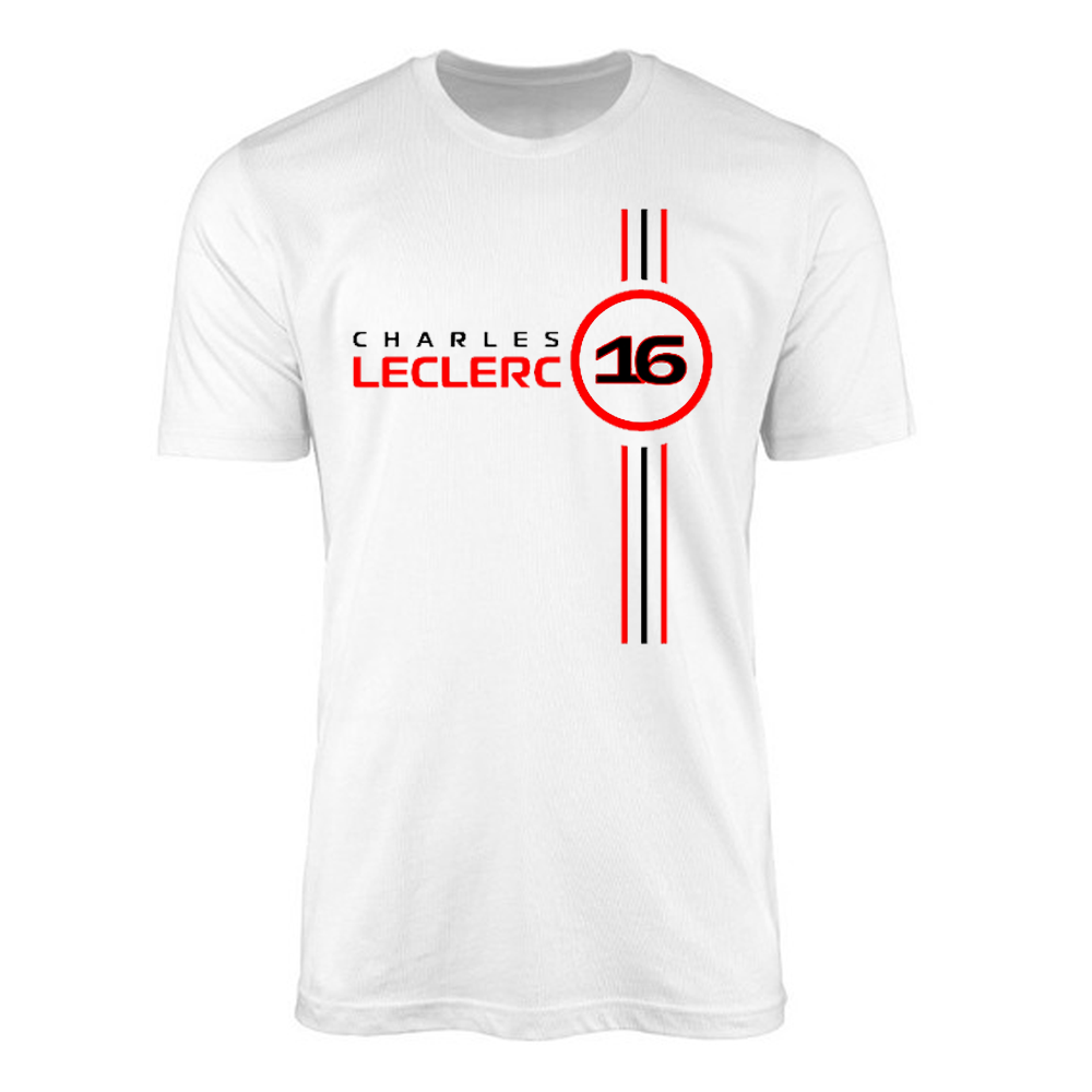 Camiseta Charles Leclerc 16 Unissex Branca