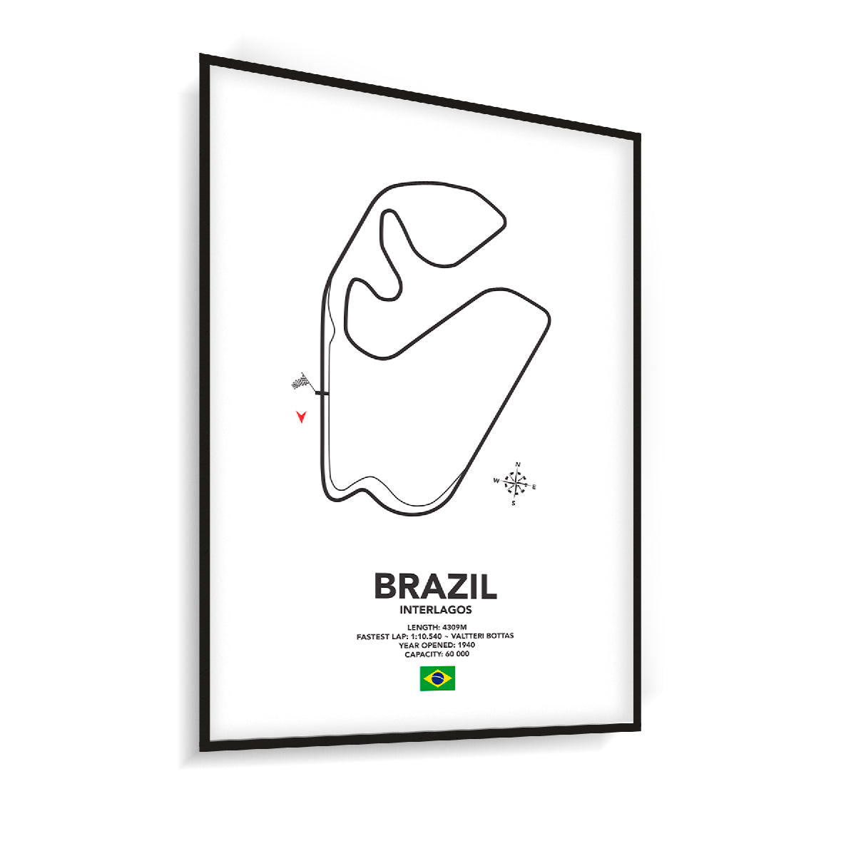 Quadro Decorativo Formula 1 Circuito Interlagos São Paulo Grand Prix