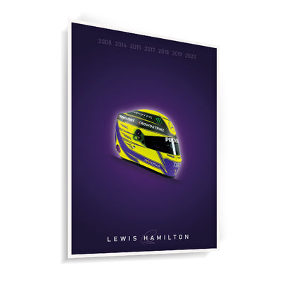 Quadro Decorativo Lewis Hamilton 44 Heptacampeão Mundial Capacete F1 2021