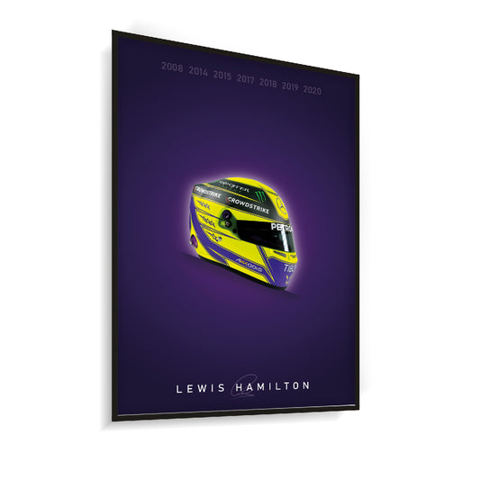 Quadro Decorativo Lewis Hamilton 44 Heptacampeão Mundial Capacete F1 2021