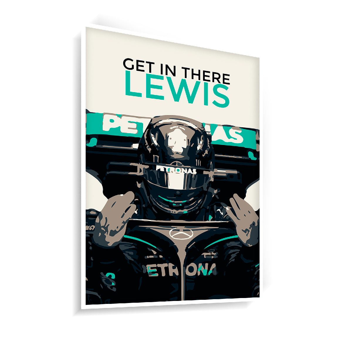 Quadro Decorativo Lewis Hamilton 44 "Get In There Lewis"