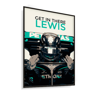Quadro Decorativo Lewis Hamilton 44 "Get In There Lewis"