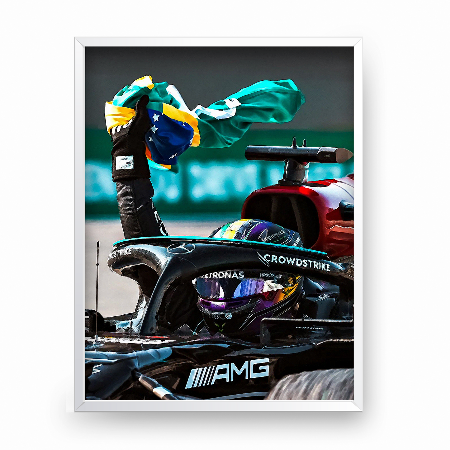Quadro Decorativo Lewis Hamilton Interlagos 2021 GP Brasil