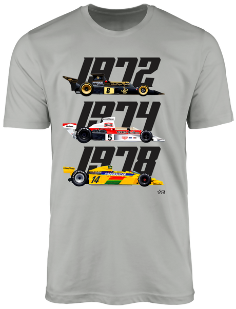 Camiseta Emerson Fittipaldi Bicampeão Mundial de Fórmula 1