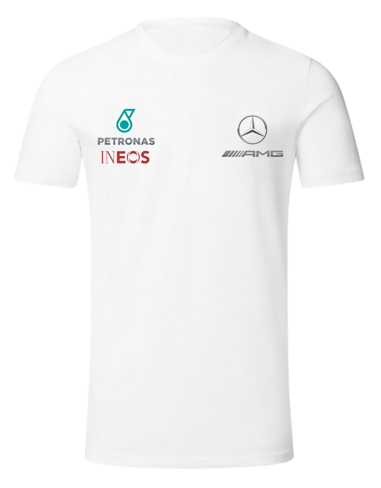 Camiseta Lewis Hamilton Mercedes AMG Petronas F1 2024 Branca