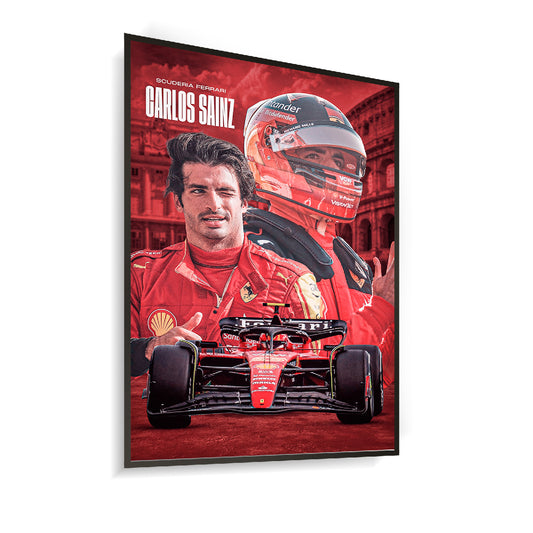 Quadro Decorativo Carlos Sainz 55 Scuderia Ferrari Edição Especial GP Espanha