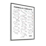 Quadro Decorativo Circuitos Formula 1 Temporada 2023 Branco